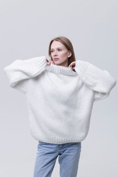 Жіночий светр 46 колір білий ЦБ-00233311 SKT000941225 фото