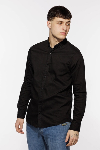 Мужская рубашка 48 цвет черный ЦБ-00213562 SKT000893968 фото