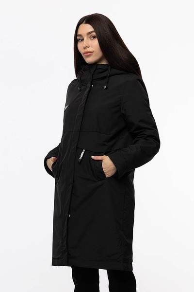 Женская длинная куртка 42 цвет черный ЦБ-00206932 SKT000895144 фото