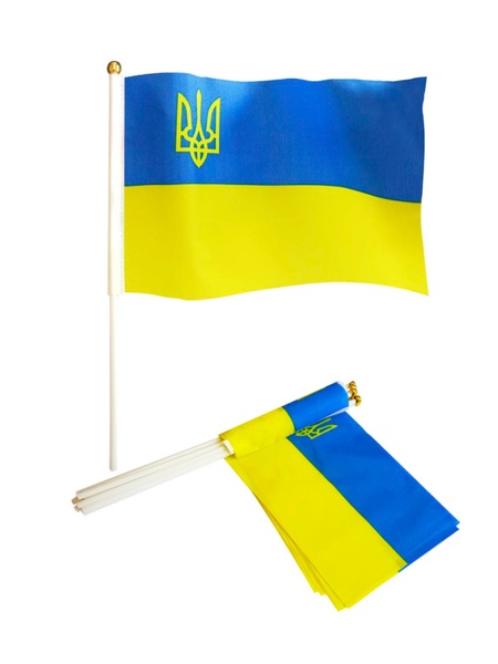 Прапор України зі штоком колір різнокольоровий ЦБ-00230387 SKT000934479 фото