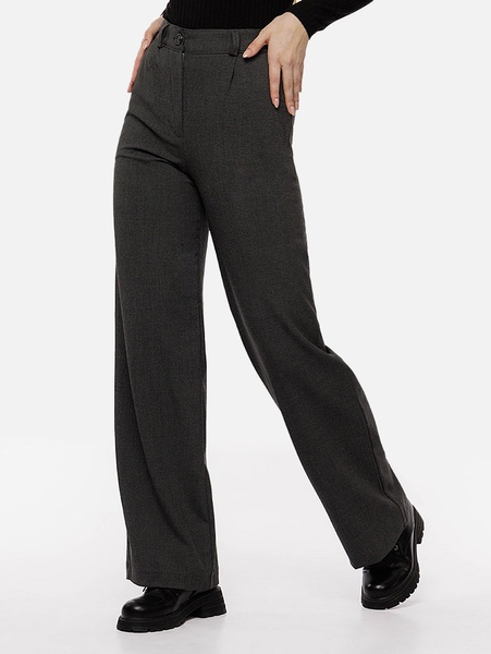 Женские прямые брюки 46 цвет темно-серый ЦБ-00214324 SKT000896184 фото