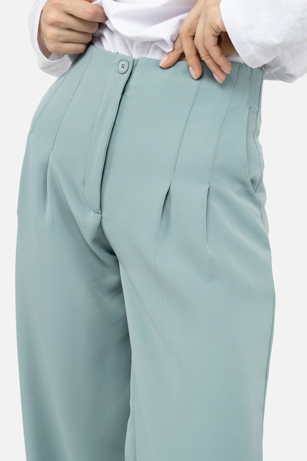 Жіночі штани палаццо 50 колір м'ятний ЦБ-00242180 SKT000963816 фото