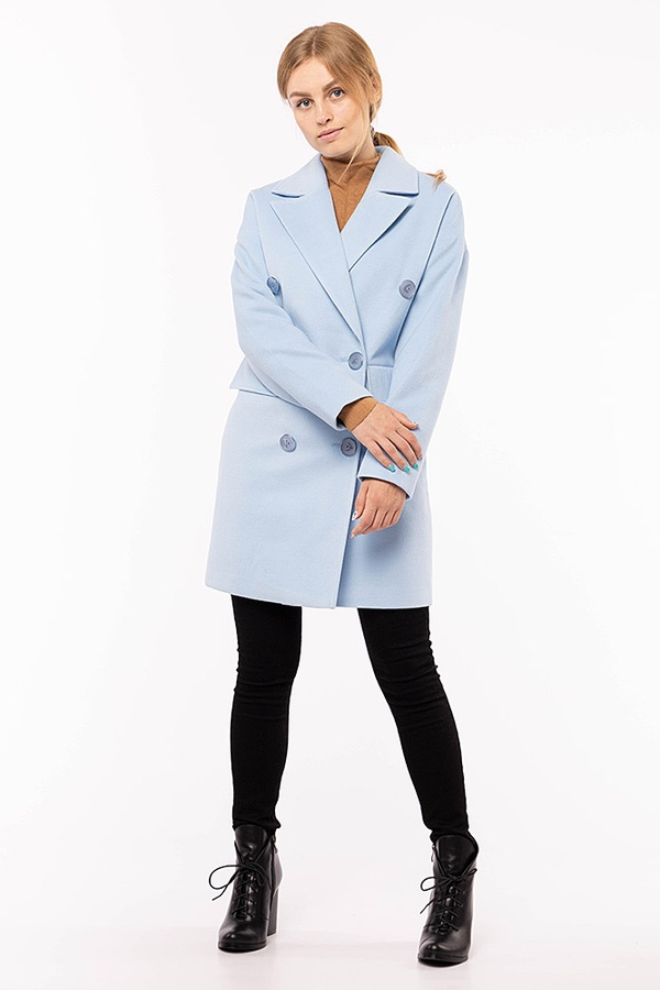 Женское пальто 42 цвет голубой ЦБ-00190122 SKT000841981 фото