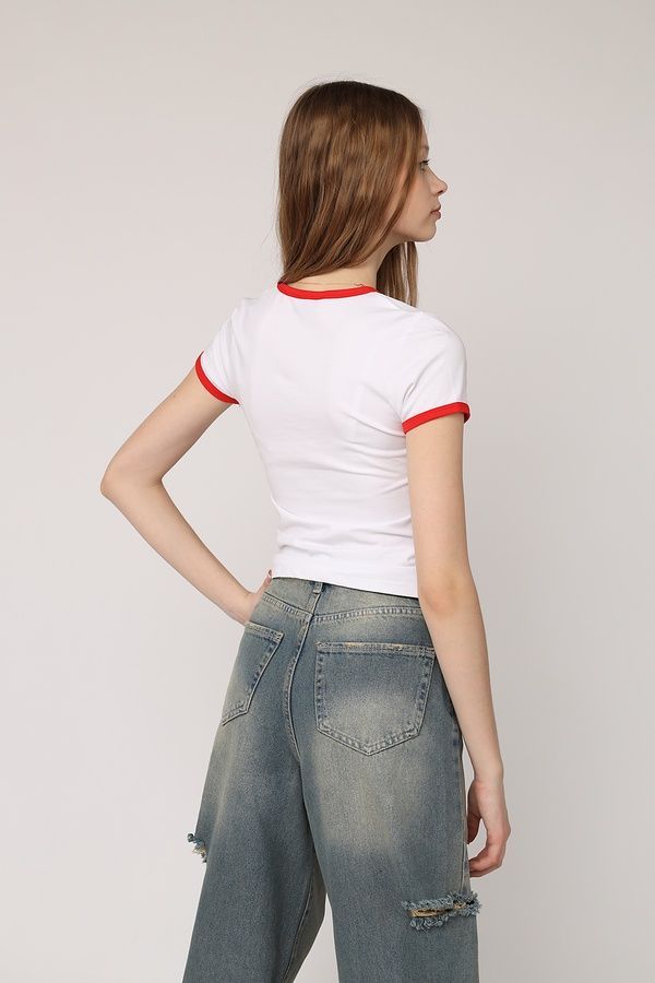 Футболка з коротким рукавом жіноча колір білий 48