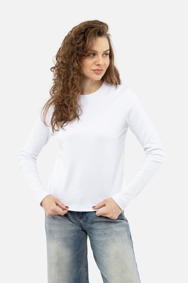Женская футболка с длинным рукавом 40 цвет белый ЦБ-00241516 SKT000961752 фото