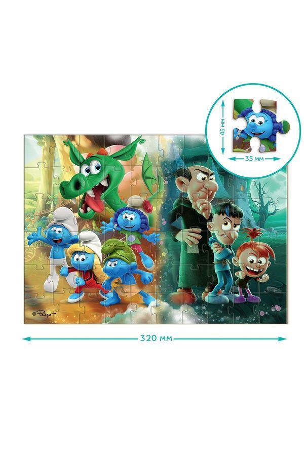 Пазл на 60 элементов The Smurfs. Домашнее животное-дракон DoDo 200664 ЦБ-00286046 фото