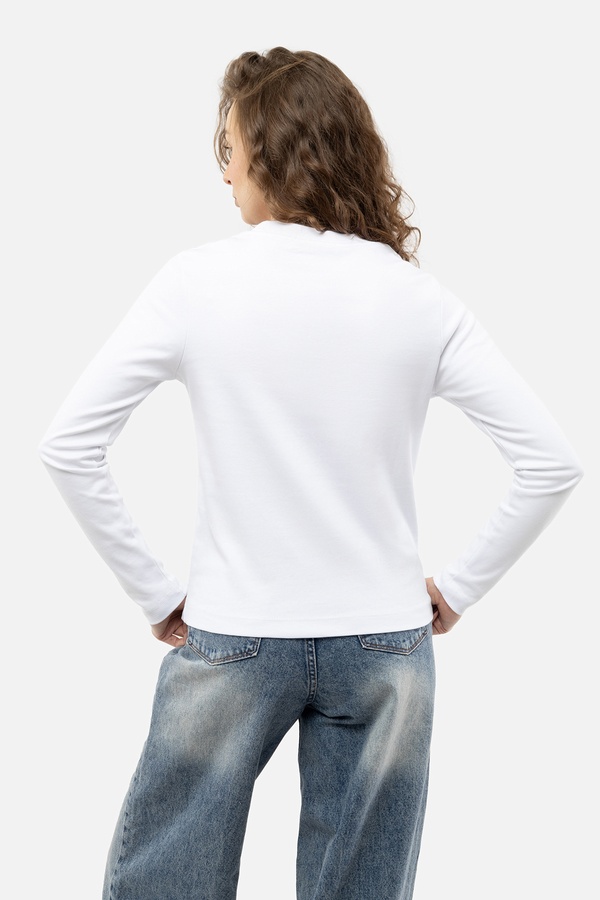 Жіноча футболка з довгим рукавом 40 колір білий ЦБ-00241516 SKT000961752 фото