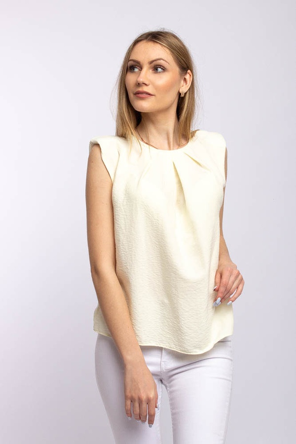Блуза жіноча без рукава 42 колір молочний ЦБ-00157340 SKT000533381 фото