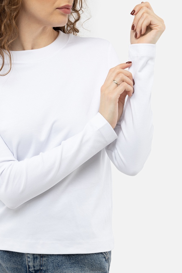 Женская футболка с длинным рукавом 40 цвет белый ЦБ-00241516 SKT000961752 фото