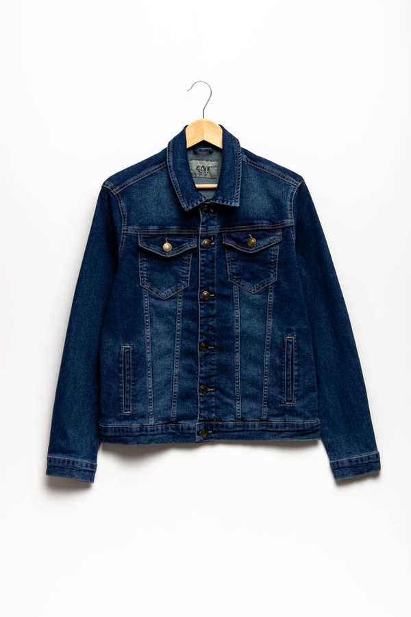 Куртка джинсова регуляр чоловіча 46 колір темно-синій ЦБ-00155972 SKT000530003 фото