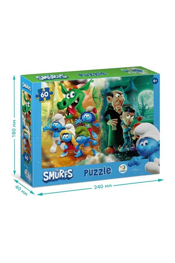 Пазл на 60 элементов The Smurfs. Домашнее животное-дракон DoDo 200664 ЦБ-00286046 фото