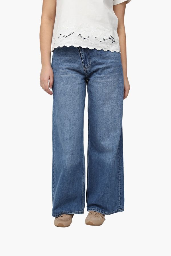 Джинсы wide leg женские цвет голубой 48 ЦБ-00290489 фото