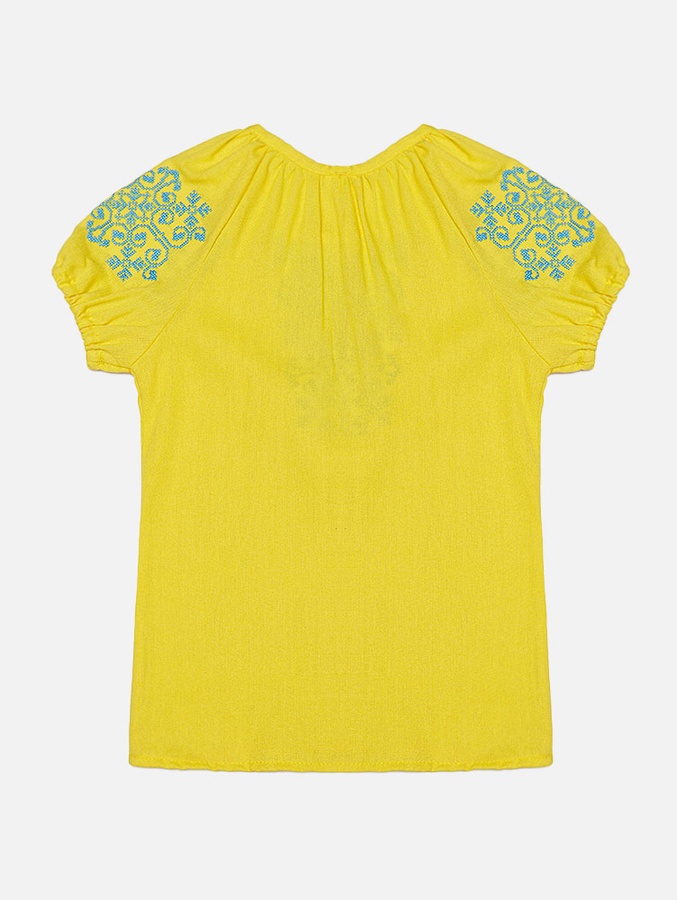 Вышиванка с коротким рукавом для девочки 116 цвет желтый ЦБ-00213642 SKT000894305 фото