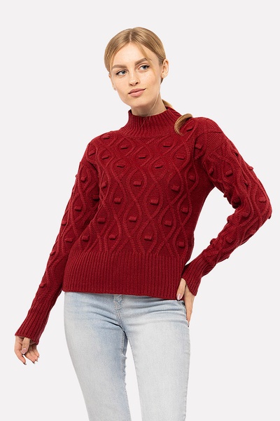 Жіночий светр 46 колір бордовий ЦБ-00195688 SKT000857838 фото