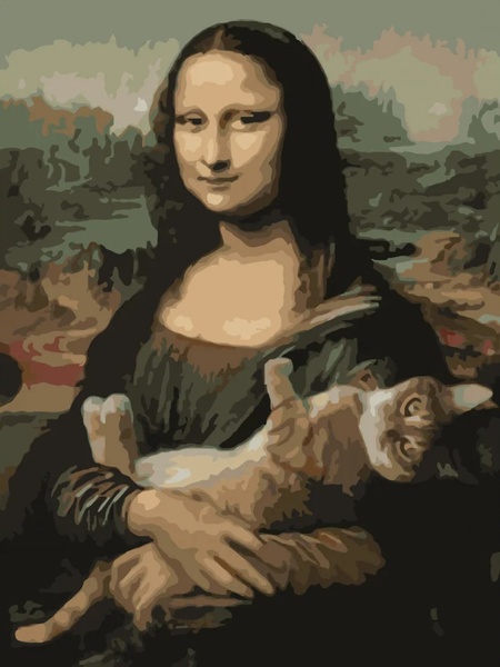 Набір для розпису по номерах "Мона Ліза та кіт" колір різнокольоровий ЦБ-00215363 SKT000898434 фото
