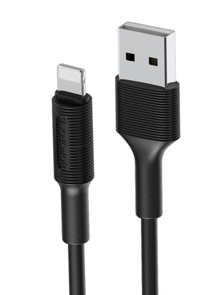 Кабель Borofone BX1 USB to Lightning колір чорний ЦБ-00220475 SKT000909895 фото