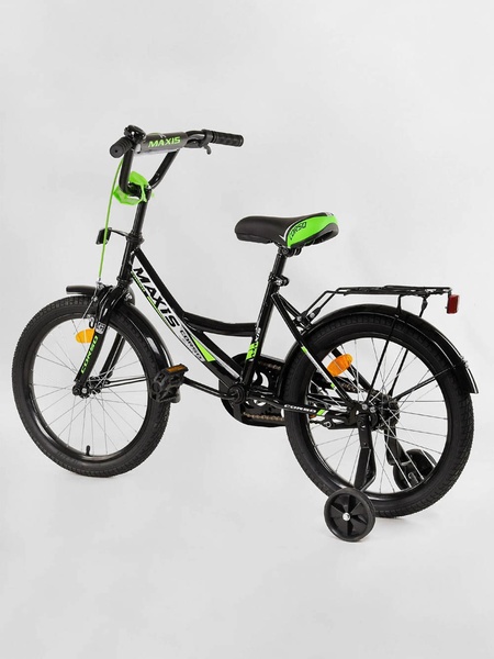Дитячий двоколісний велосипед 18 "дюймів колір чорно-салатовий ЦБ-00213414 SKT000893666 фото