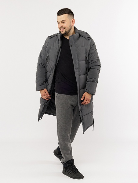 Мужская куртка удлиненная 50 цвет серый ЦБ-00220377 SKT000909548 фото