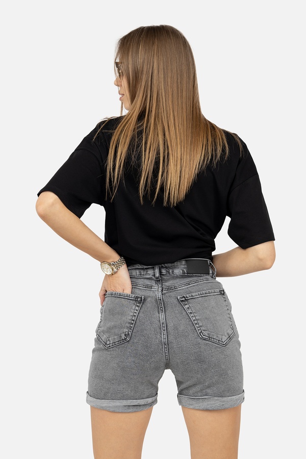 Женские джинсовые шорты 38 цвет серый ЦБ-00248384 SKT000989280 фото