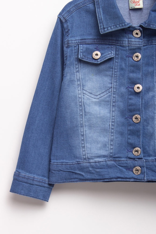 Куртка джинсова коротка на дівчинку 134 колір синій ЦБ-00148388 SKT000509408 фото