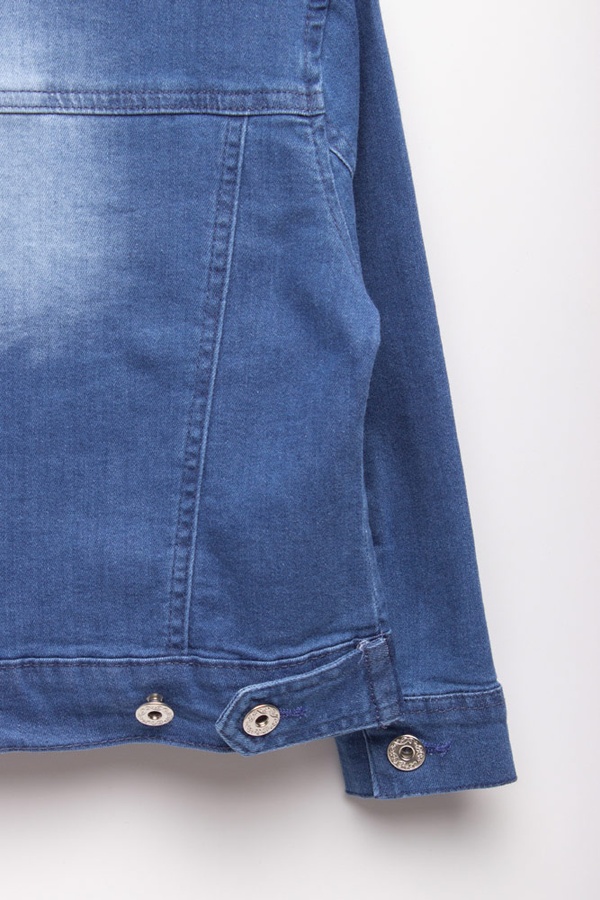 Куртка джинсовая короткая на девочку 134 цвет синий ЦБ-00148388 SKT000509408 фото