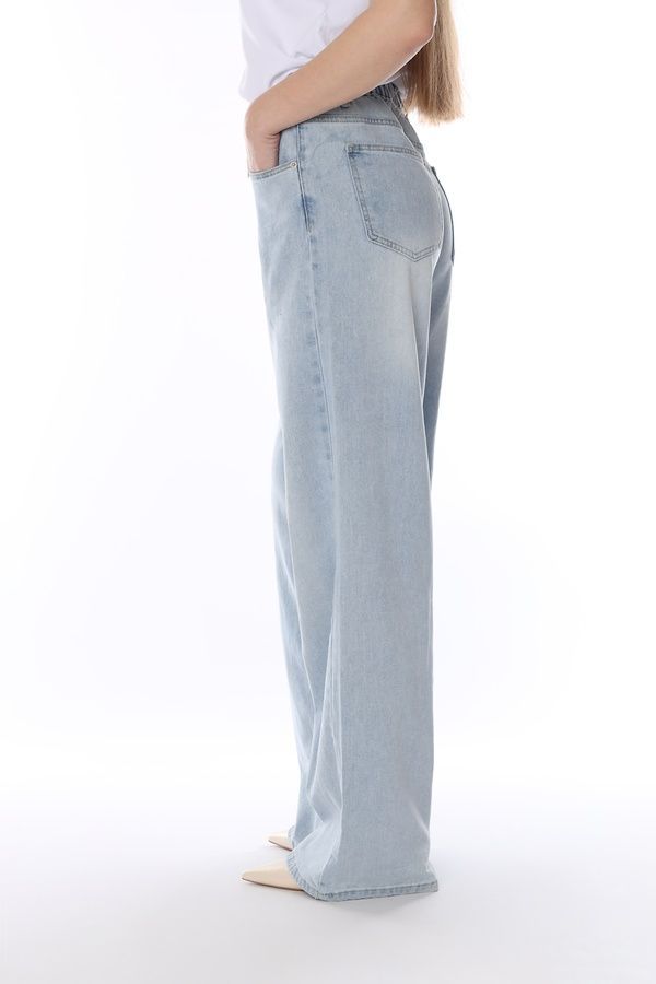 Джинси wide leg жіночі колір блакитний 42 ЦБ-00290496 фото