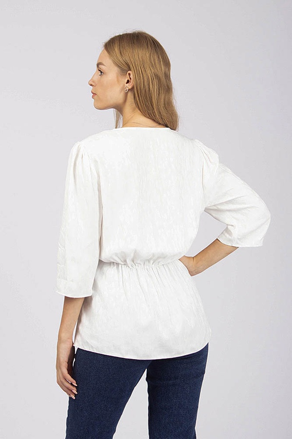 Блуза жіноча 52 колір білий ЦБ-00172093 SKT000575972 фото