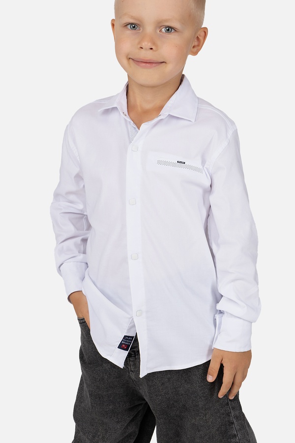 Сорочка з довгим рукавом для хлопчика 116 колір білий ЦБ-00254388 SKT001003864 фото
