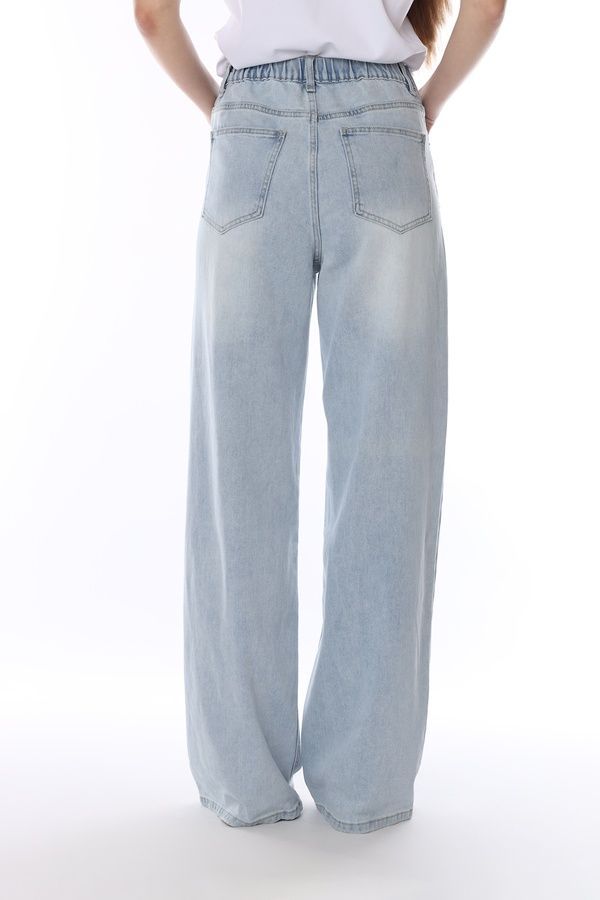 Джинси wide leg жіночі колір блакитний 42 ЦБ-00290496 фото