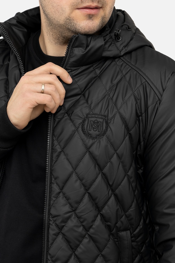 Мужская куртка 50 цвет черный ЦБ-00244178 SKT000978065 фото