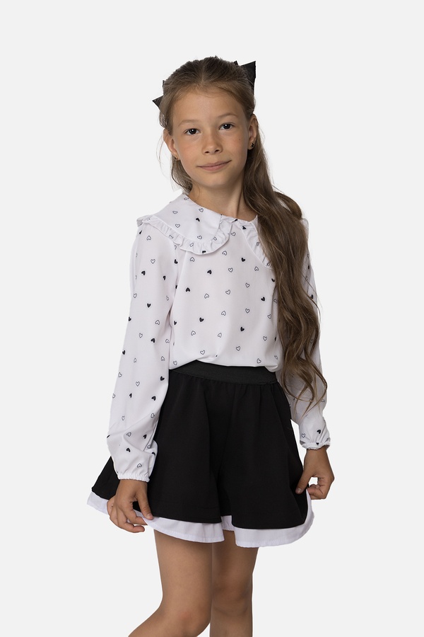 Блуза з довгим рукавом для дівчинки 116 колір білий ЦБ-00251228 SKT000996204 фото