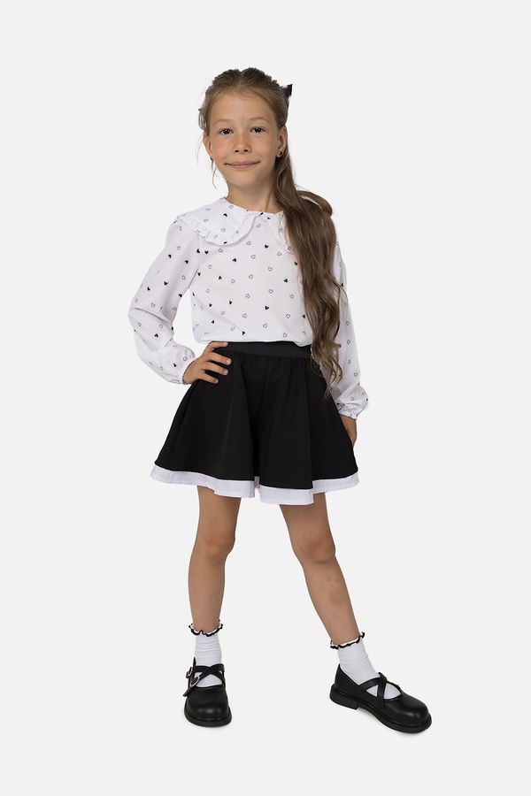 Блуза з довгим рукавом для дівчинки 116 колір білий ЦБ-00251228 SKT000996204 фото