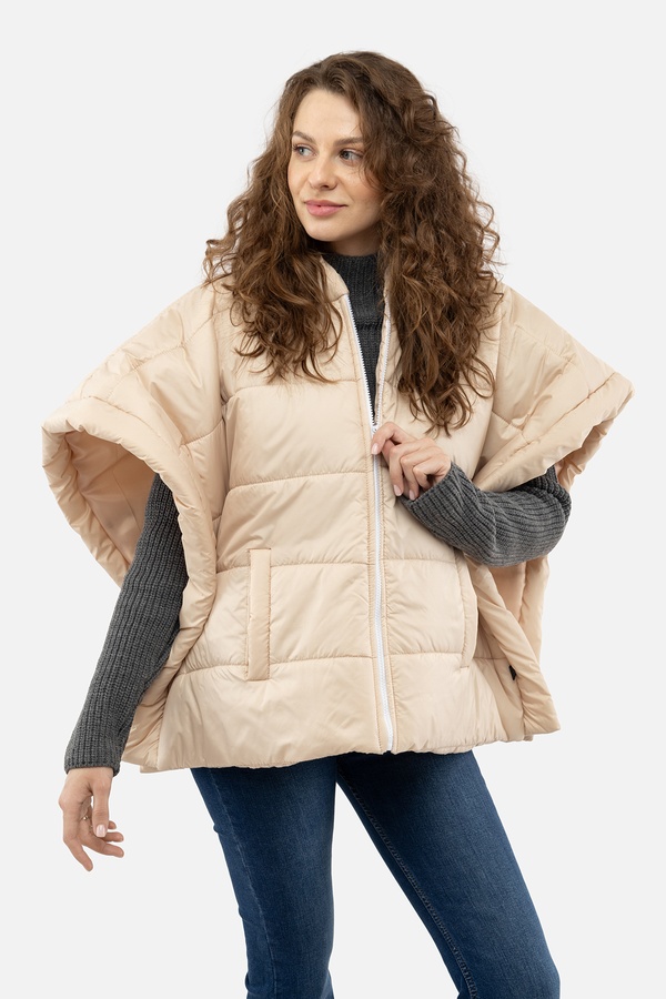 Жіноча куртка 48 колір бежевий ЦБ-00235476 SKT000946152 фото