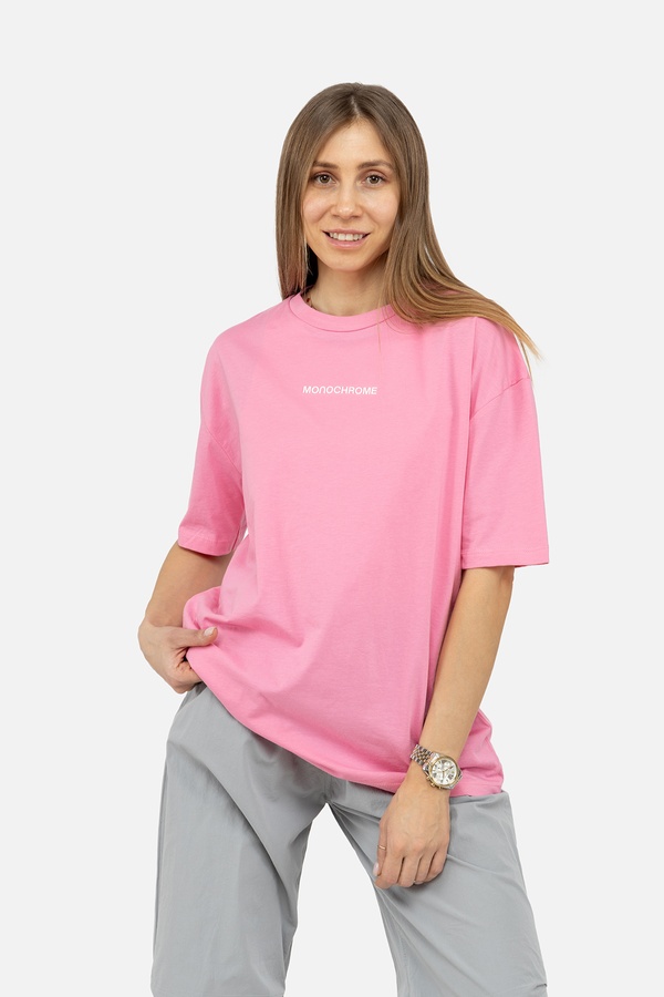 Женская футболка 48 цвет розовый ЦБ-00245782 SKT000982740 фото