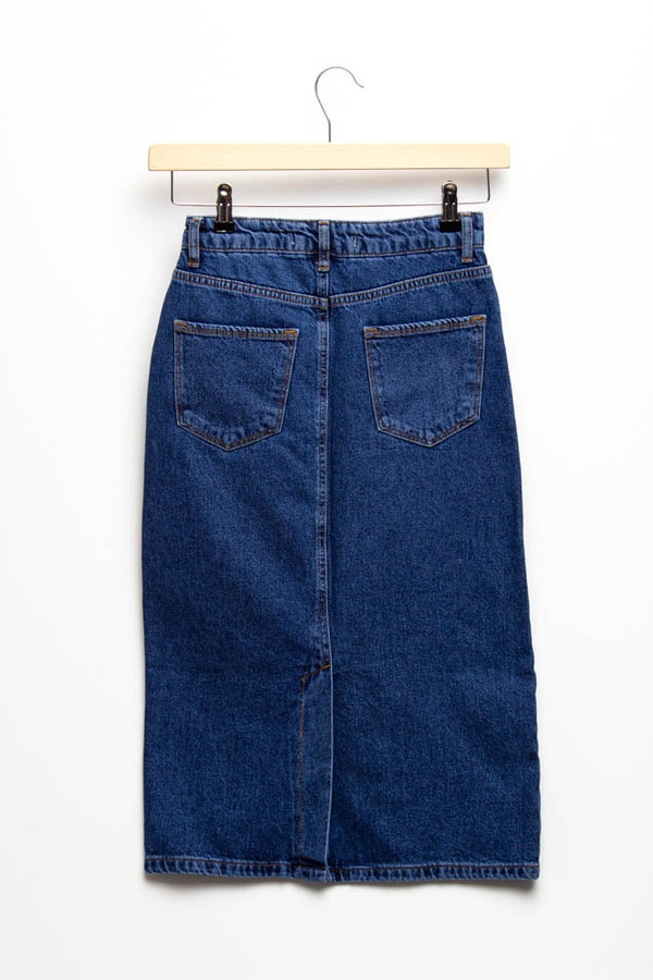 Спідниця джинсова довга 48 колір синій ЦБ-00156929 SKT000532191 фото