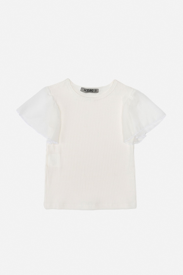 Блуза з коротким рукавом для дівчинки 116 колір молочний ЦБ-00251185 SKT000995967 фото
