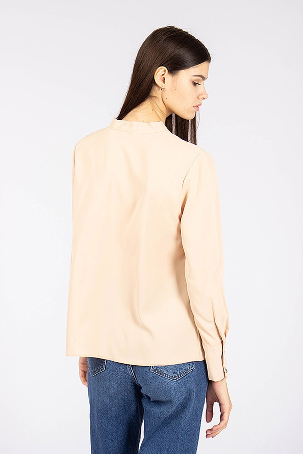 Блуза жіноча колір бежевий ЦБ-00176160 SKT000588497 фото