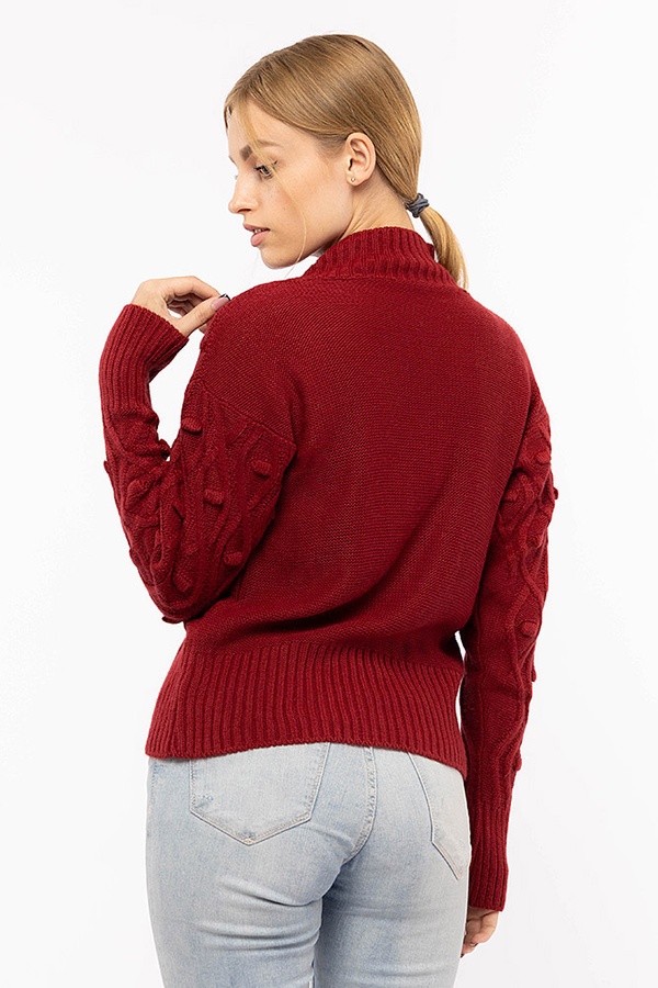Жіночий светр 46 колір бордовий ЦБ-00195688 SKT000857838 фото