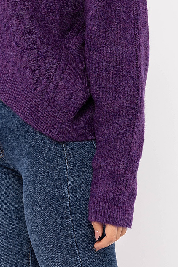 Женский пуловер 46 цвет фиолетовый ЦБ-00194407 SKT000854096 фото