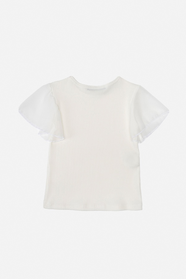 Блуза з коротким рукавом для дівчинки 116 колір молочний ЦБ-00251185 SKT000995967 фото