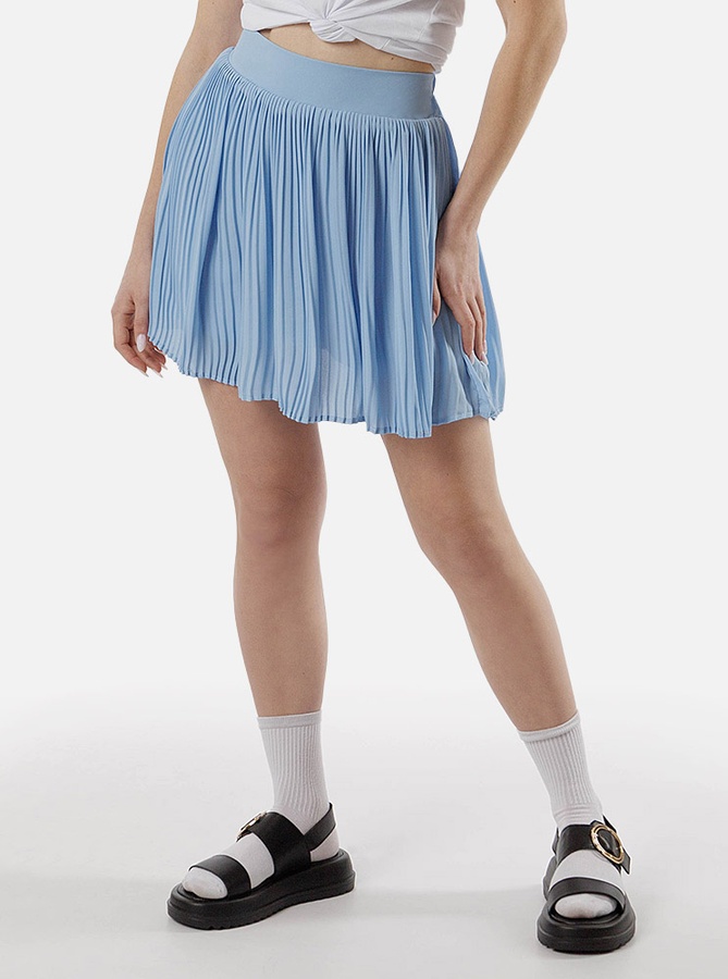 Женская короткая юбка плиссе 44 цвет голубой ЦБ-00215518 SKT000898798 фото