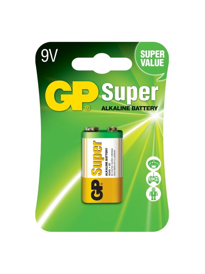 Батарейка SUPER ALKALINE, щелочная, блистер U1, 6LF22/9V, Цена за 1 шт цвет разноцветный ЦБ-00109036 SKT000434958 фото