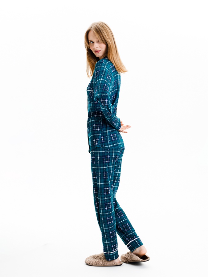 Жіноча піжама 50 колір зелений ЦБ-00233225 SKT000941006 фото