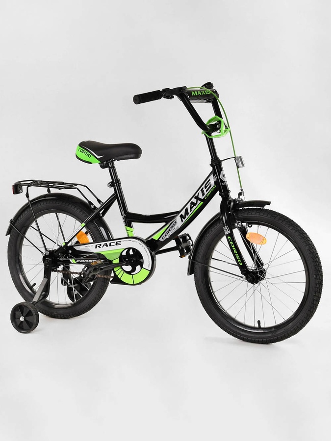 Детский двухколесный велосипед 18" дюймов цвет черно-салатовый ЦБ-00213414 SKT000893666 фото
