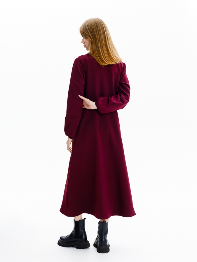 Сукня жіноча з довгим рукавом 50 колір маджента ЦБ-00235480 SKT000946117 фото