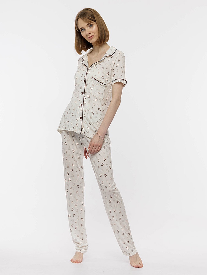 Женская пижама 44 цвет молочный ЦБ-00213103 SKT000893191 фото