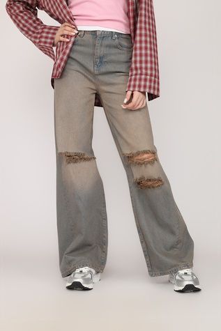 Джинси baggy жіночі колір блакитний 50 ЦБ-00273489 фото