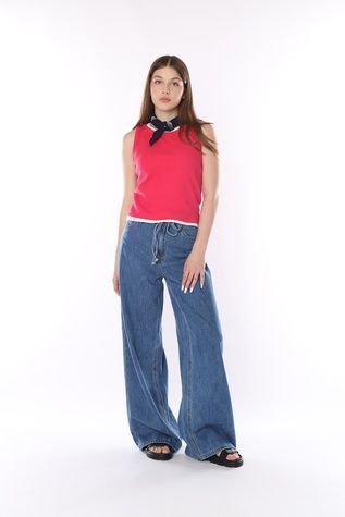 Джинсы wide leg женские цвет синий 50 ЦБ-00290506 фото