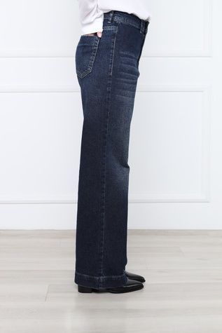 Джинси wide leg для жінок колір темно-синій 50 ЦБ-00297470 фото