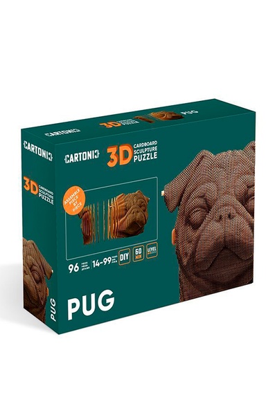 Картонний конструктор "Cartonic 3D Puzzle Pug" колір коричневий ЦБ-00235335 SKT000945794 фото